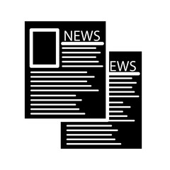 Newspaper icon on white background