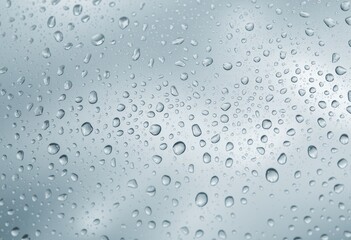  Clear water droplets on a light surface showcasing varying sizes in a detailed view