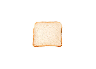 Slice of white toast bread on white background.