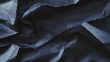 Fototapeta premium Black lightly rumpled paper texture for overlay and design