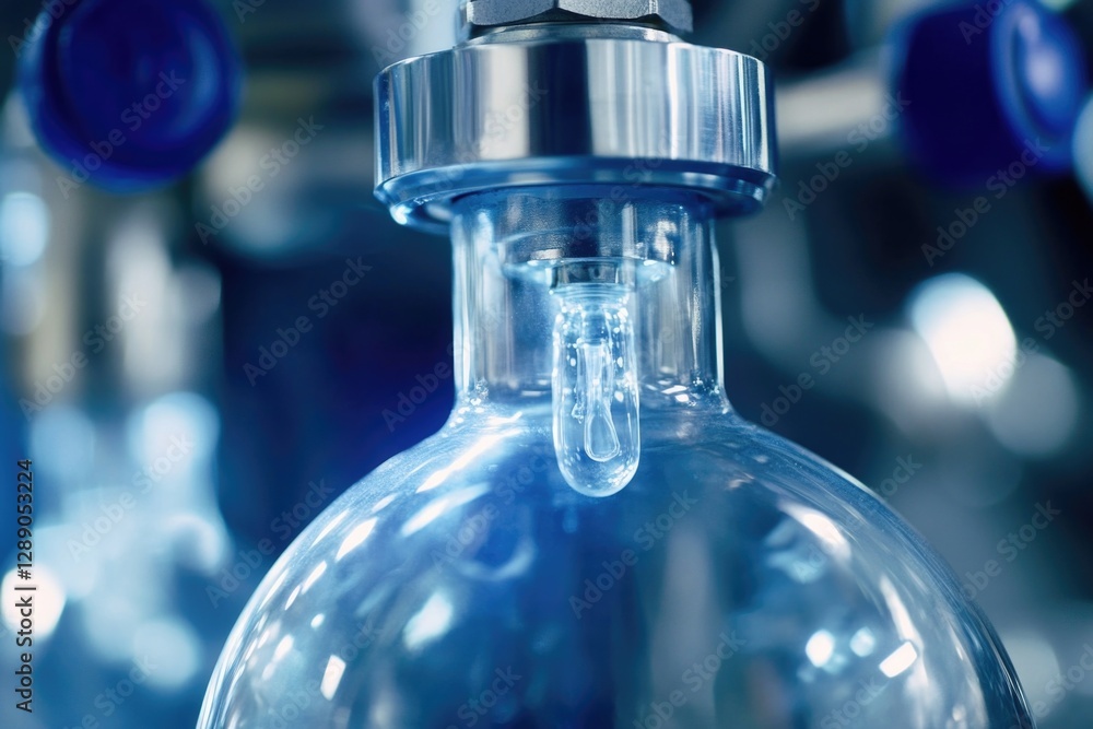 Poster a close-up view of a standard-sized plastic water bottle with cap and label