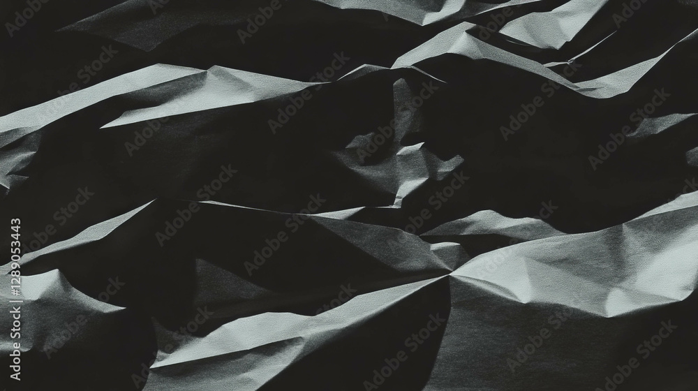 Poster abstract black rumpled paper texture for creative design and background enhancement