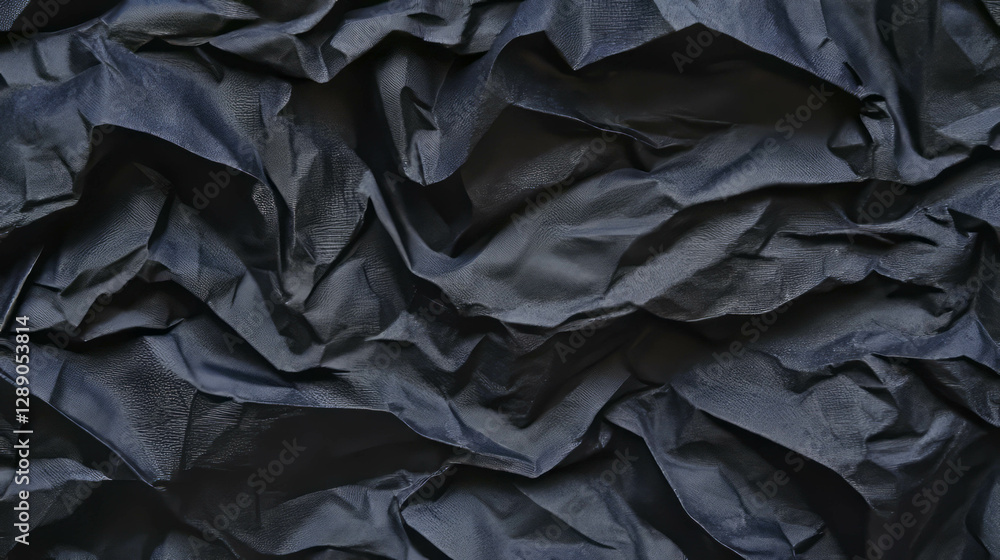 Poster black rumpled paper texture background for creative design projects