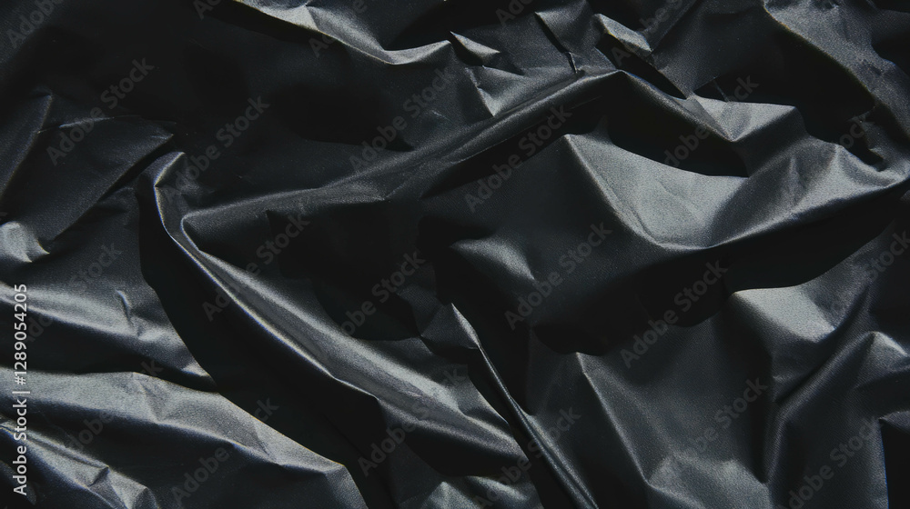 Poster artistic overlay of black rumpled paper texture for design and background