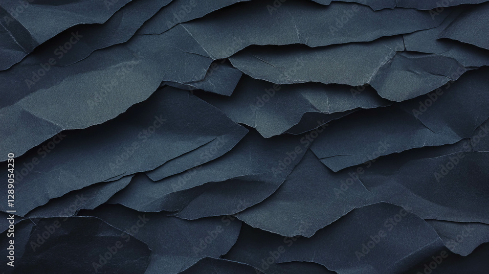 Poster abstract black rumpled paper texture for creative design and background usage