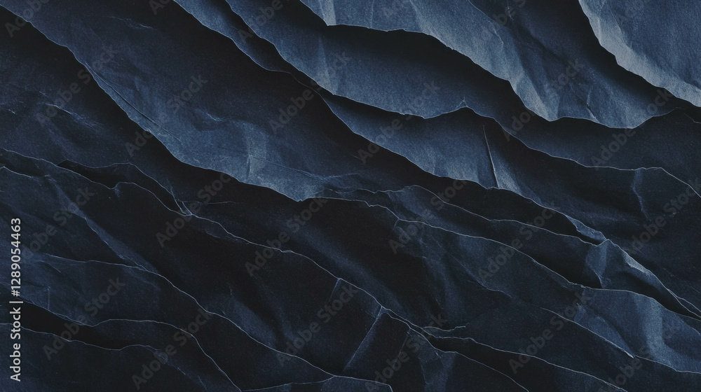 Poster abstract concept of black rumpled paper texture for creative design and background