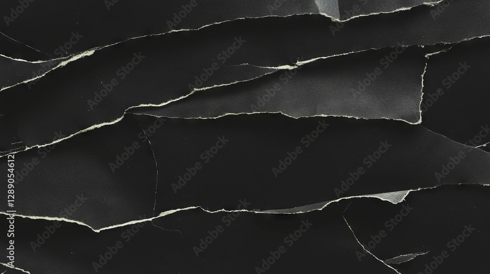 Poster abstract texture of black torn and rumpled paper for creative design