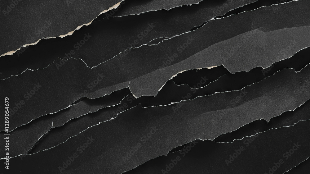 Aufkleber black torn and rumpled paper texture overlay for creative design and background