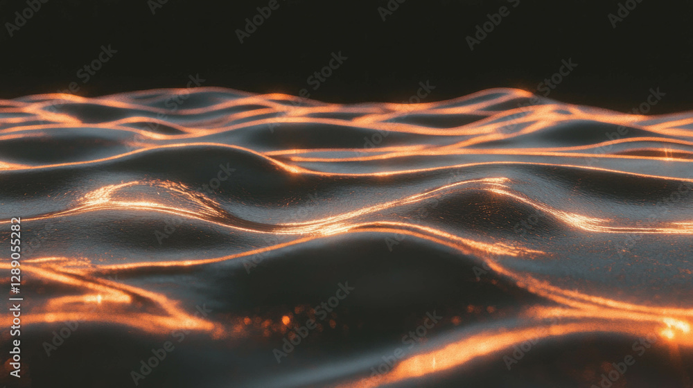 Poster copper and dark wood textural overlay with wavy pattern for design and decor concepts