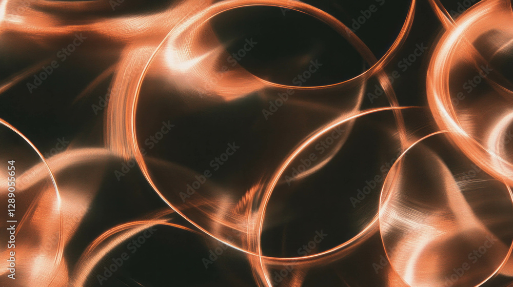 Poster copper texture with circular patterns for creative overlay and design
