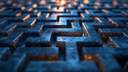 Metal Maze Path, Puzzle, Challenge, Abstract Background, Concept
