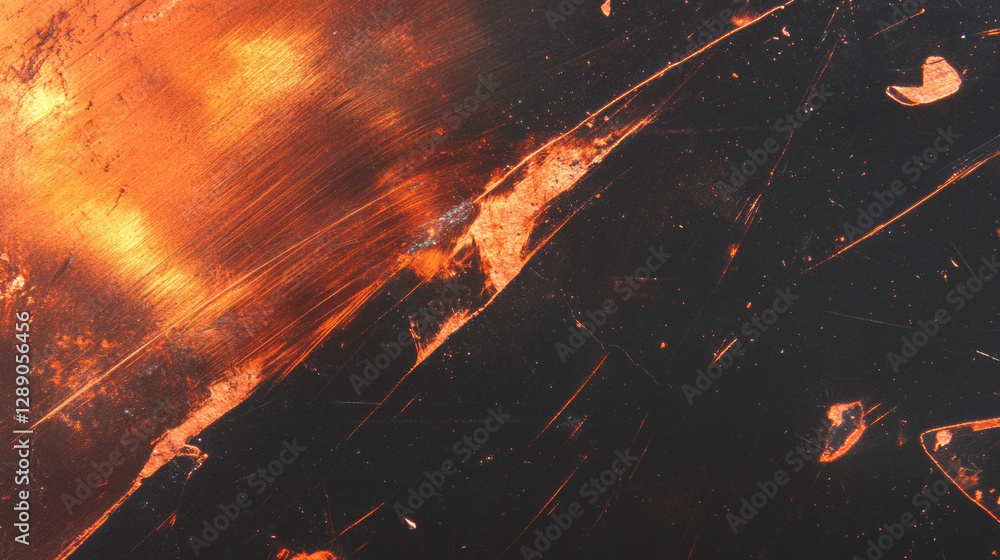 Poster copper texture with fine scratches for artistic backgrounds and design