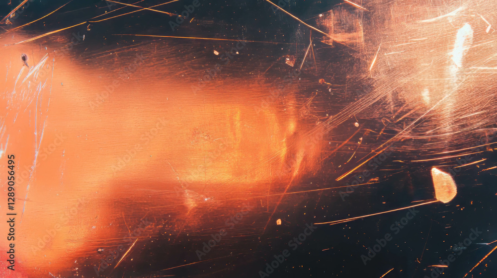 Poster Abstract copper texture with fine scratches for creative overlay design