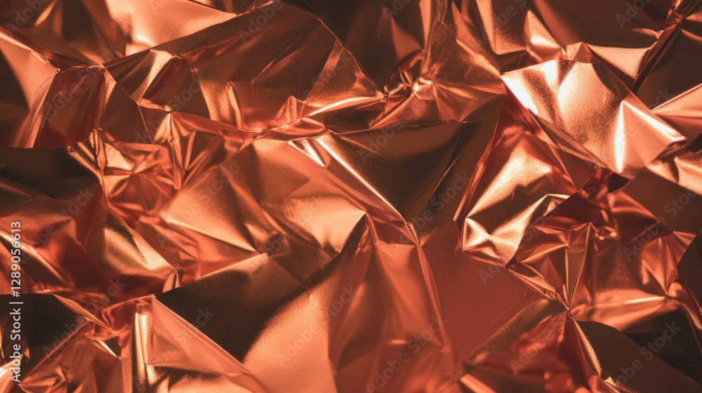 Aufkleber Shimmering copper texture with geometric patterns for elegant design projects