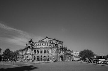 Dresden, Germany - May 02, 2024 - A walking tour of Dresden and a tour of the city, and a view of Dresden from the Elbe River