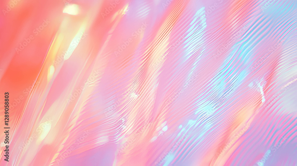 Poster irregular ribbed transparent overlay texture with vibrant colors for creative design