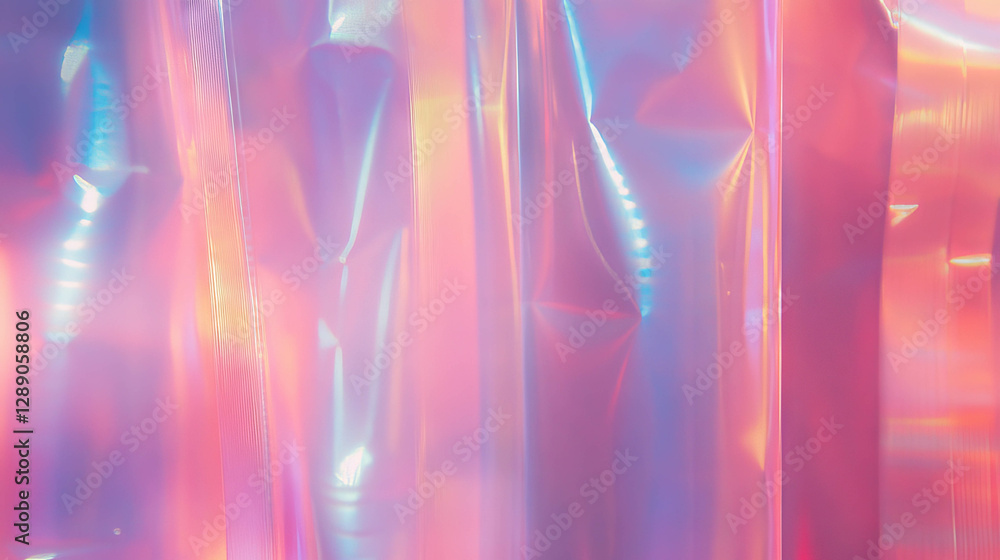 Aufkleber iridescent overlay texture with irregular ribbed transparent pattern for design projects
