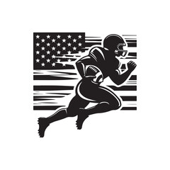 american football silhouette vector outline design