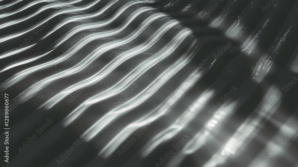 Poster abstract wave pattern on ribbed transparent plastic for modern design
