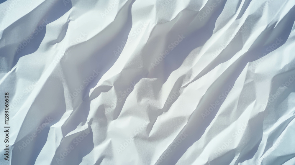 Poster white crinkled paper texture with embossed overlay for creative design