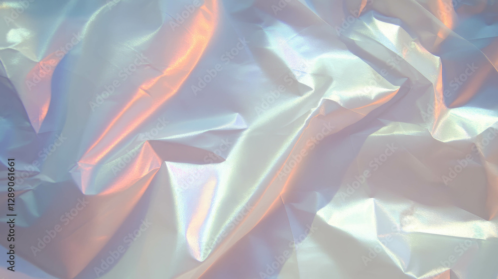 Aufkleber iridescent overlay texture of white crinkled paper for creative design