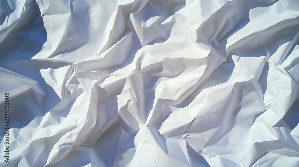 Poster crinkled white paper texture for design use in backgrounds and overlays