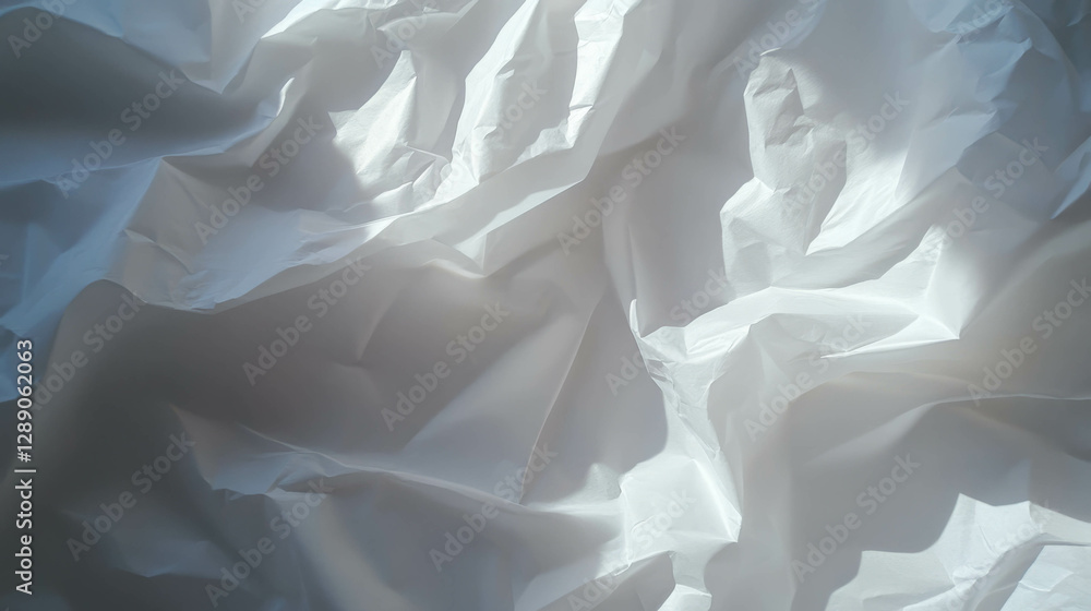 Poster white crinkled paper texture for creative background and design projects