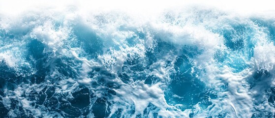 Obraz premium Ocean Landscape Blue Waves with White Sea Foam