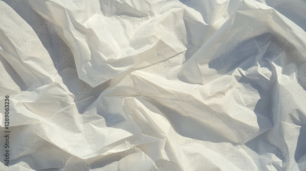 Poster textured white crinkled paper background for creative design projects