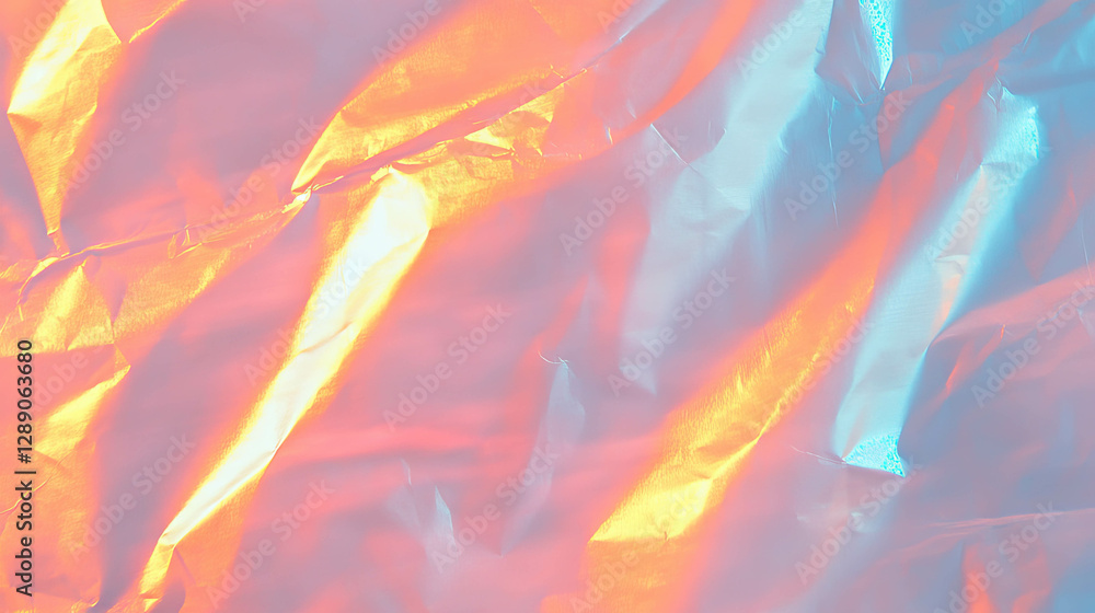 Poster abstract overlay texture of lightly creased iridescent paper for creative design