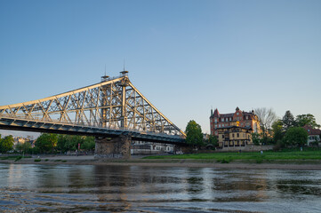 Dresden, Germany - May 02, 2024 - A walking tour of Dresden and a tour of the city, and a view of Dresden from the Elbe River