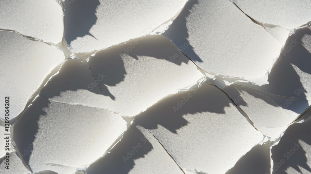 Poster Abstract texture of white torn and crinkled paper for design and background
