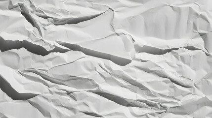 Textured overlay of white torn crinkled paper for creative design