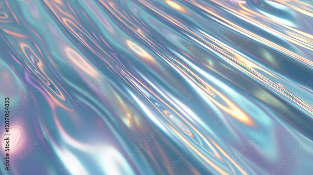 Poster abstract ribbed overlay texture with iridescent transparent waves for modern design