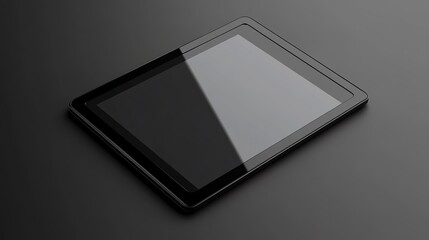 Black tablet on dark surface