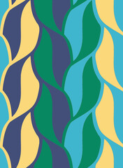 Powtarzalny wzór roślinny - liście kolorowe / Repetitive floral pattern - colorful leaves