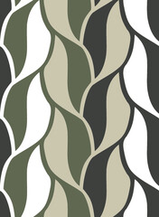 Powtarzalny wzór roślinny - liście zieleń / Repetitive floral pattern - green leaves © g_oann