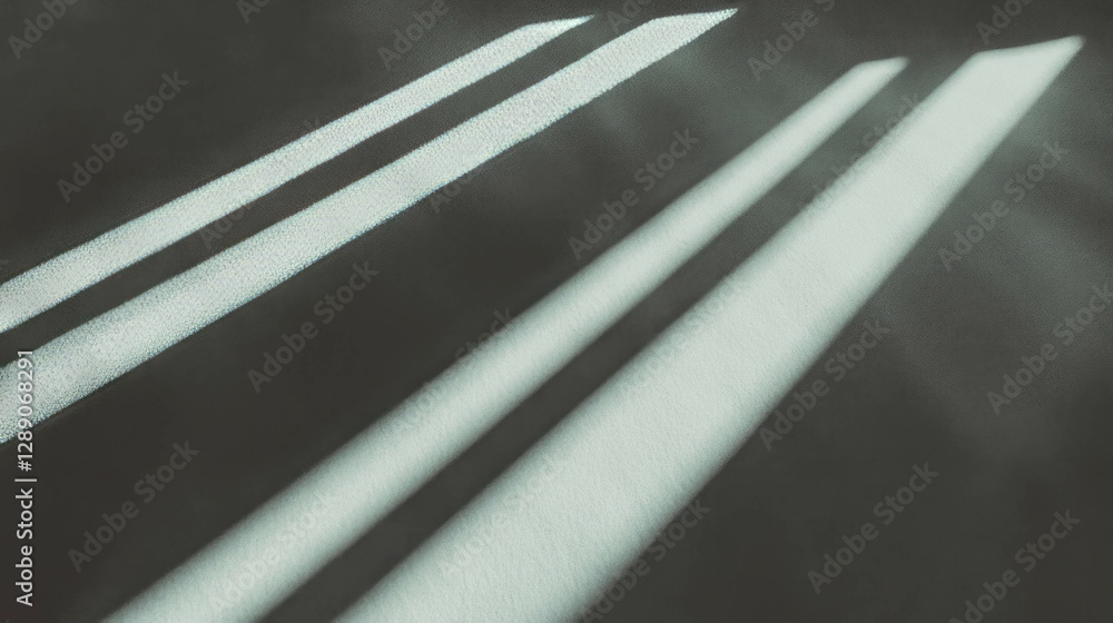 Poster Abstract light pattern with sharp vertical ribs and shadow play