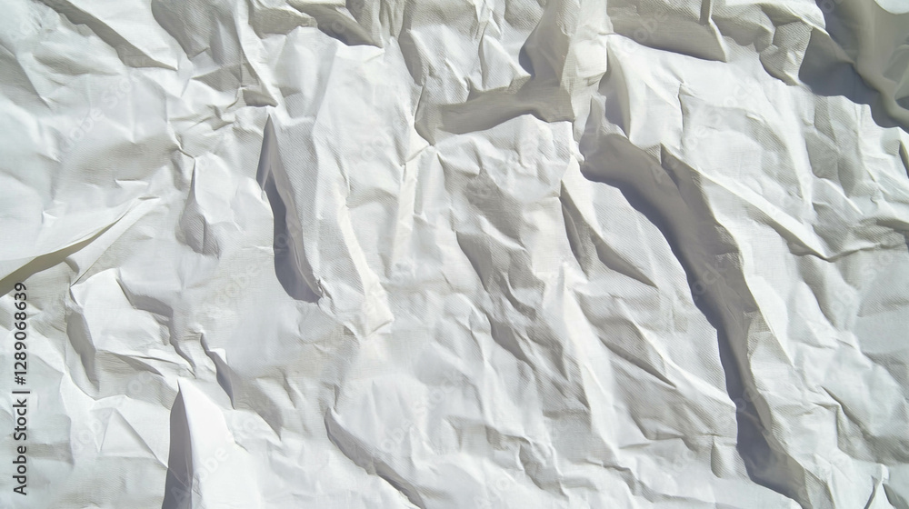 Poster textured crumpled white paper surface for background and design