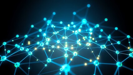 Obraz premium Digital network concept, blue light background