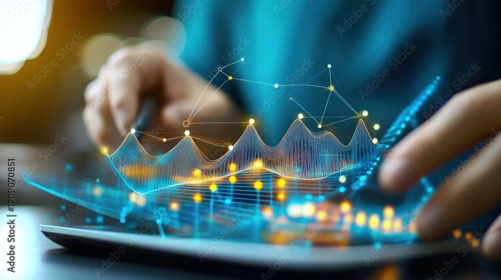 Poster data analysis action digital workspace infographic content modern environment close-up view technolo
