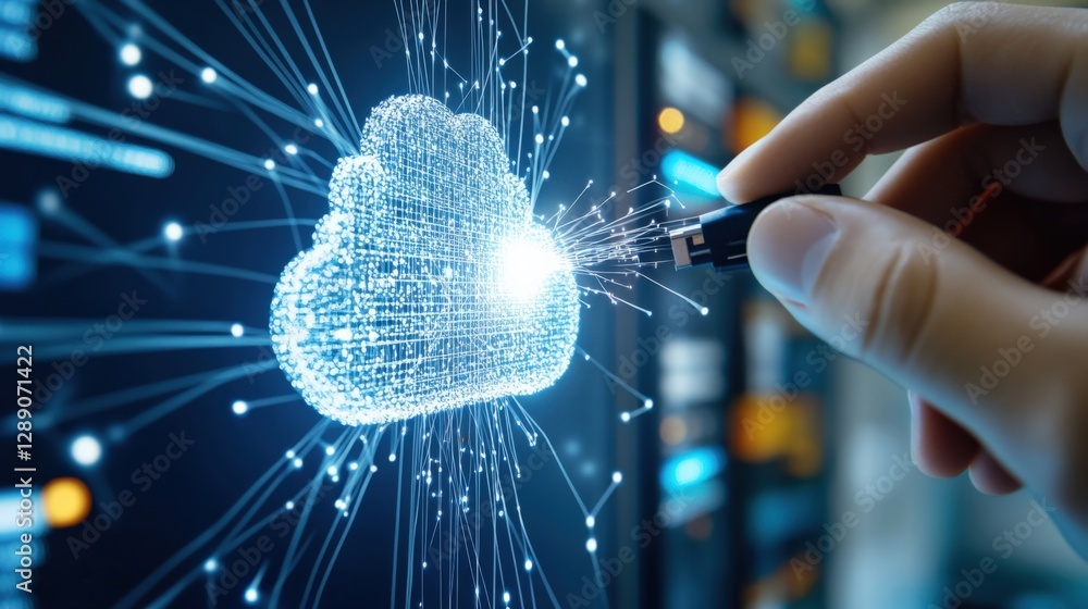 Aufkleber innovative cloud computing solutions digital workspace technology virtual environment close-up data 