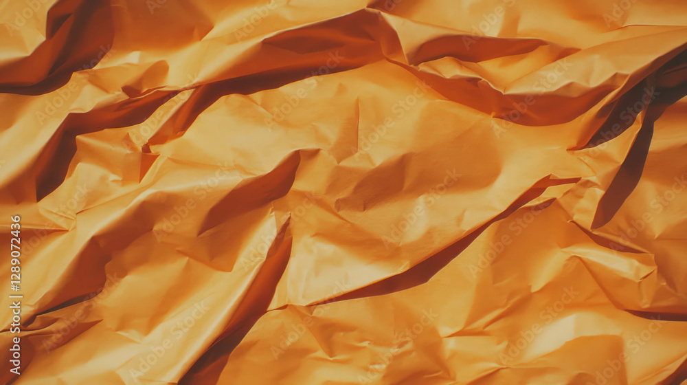 Poster abstract crumpled orange craft paper texture for design projects