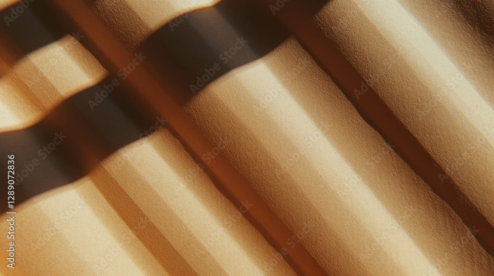 Aufkleber Abstract texture of thick ribbed craft paper with shadow play for artistic background design