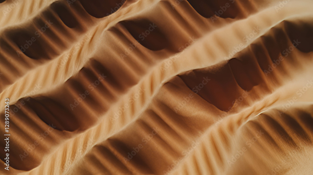 Poster Abstract texture of wavy ribbed craft paper with light and shadow patterns