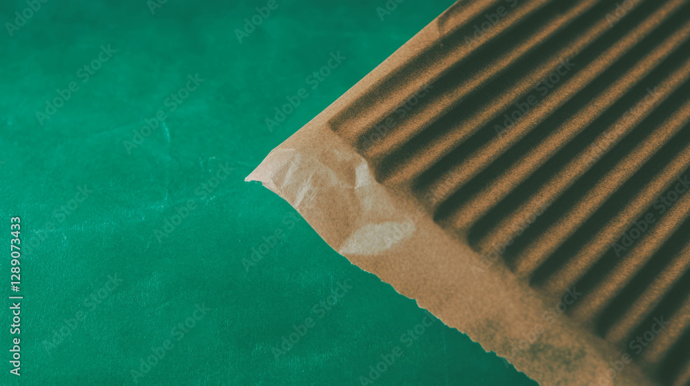 Poster craft paper texture on green background for creative design projects