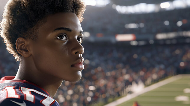 Back view of player in jersey 17, blue, white, and red, stadium setting. Realistic textures, action-ready.