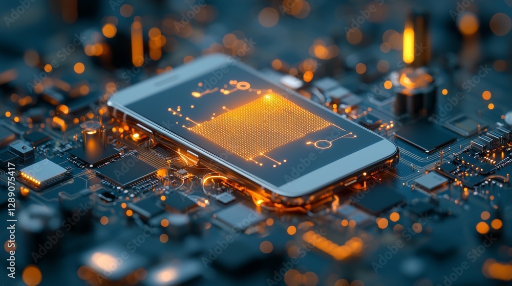 Poster revolutionizing communication smartphone innovation technology hub high-resolution image digital env