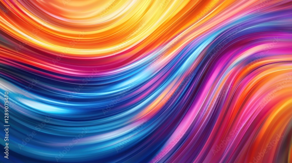 Poster vibrant abstract swirls in rich multicolor tones creating a dynamic and energetic composition. the f