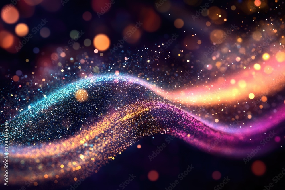 Poster a blurred image of a vibrant wave with multiple colors and patterns